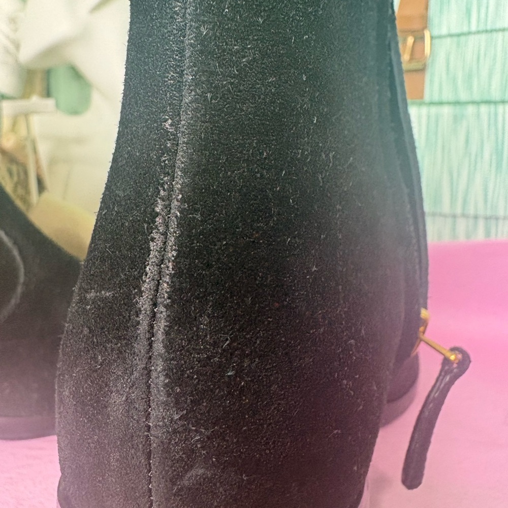 Black Ankle Boots with Gold Buckle - Picture 13 of 13
